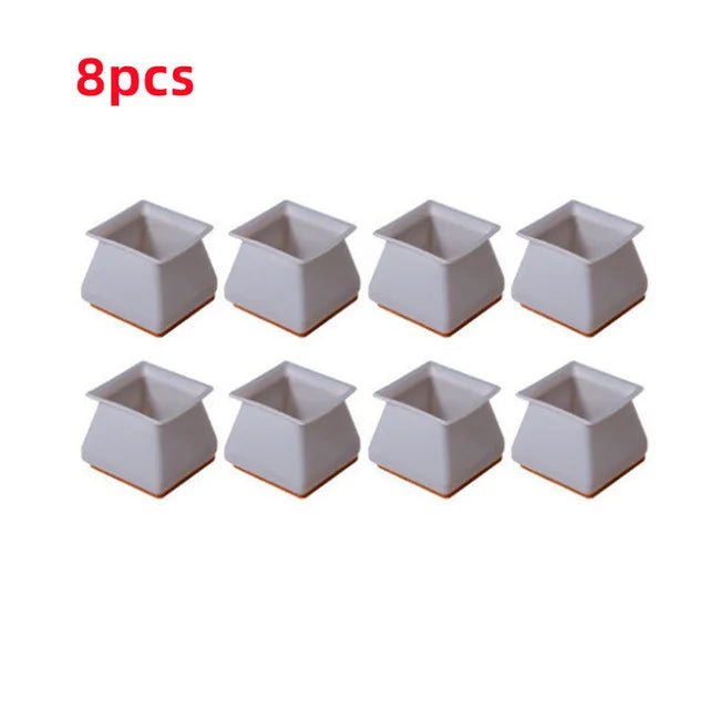 8/16pcs Silicone Table Chair Leg Caps With Felt