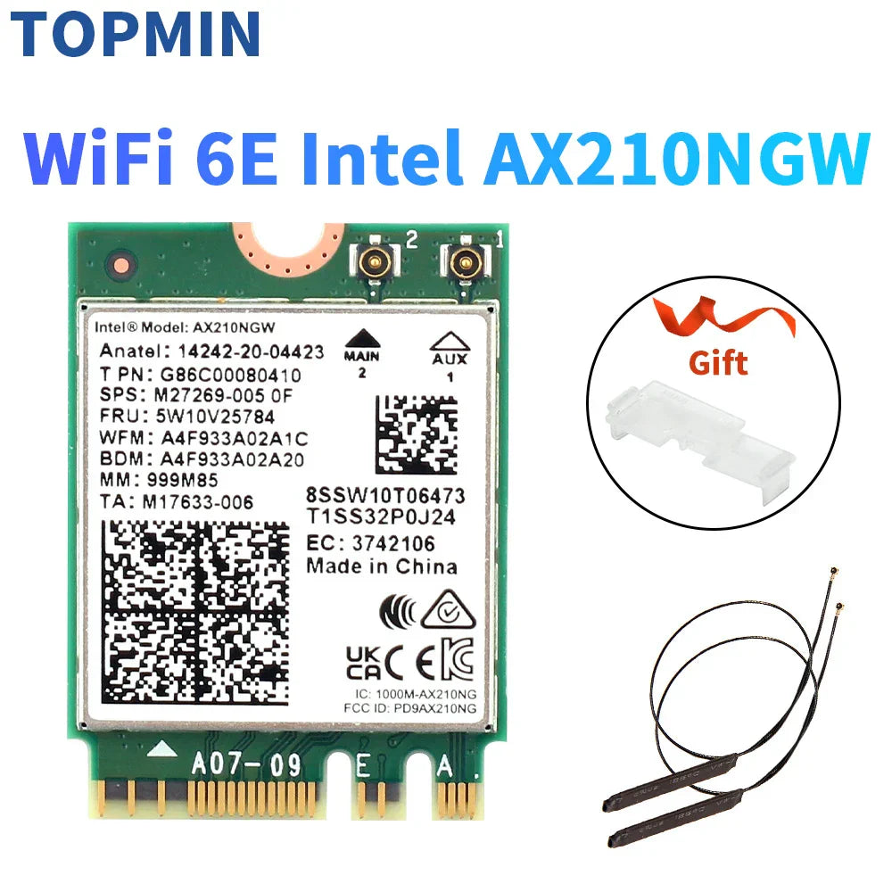 5374Mbps Intel AX210 Wifi 6E M.2 NGFF Wireless