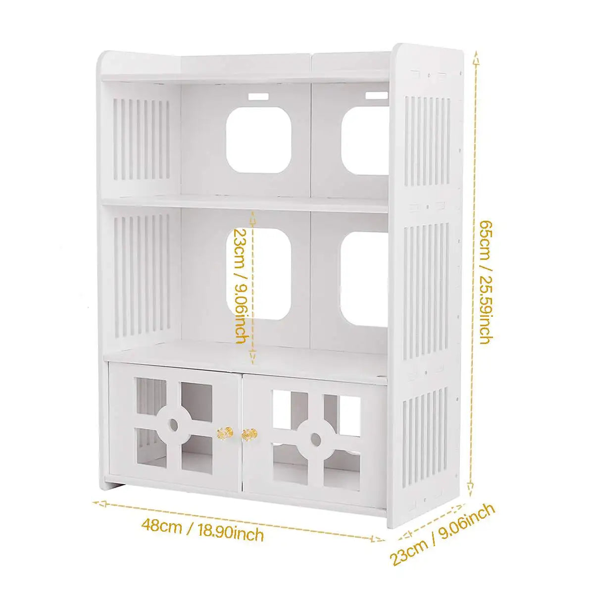 3 Layers Bathroom Cabinet Wall Mounted with Doors