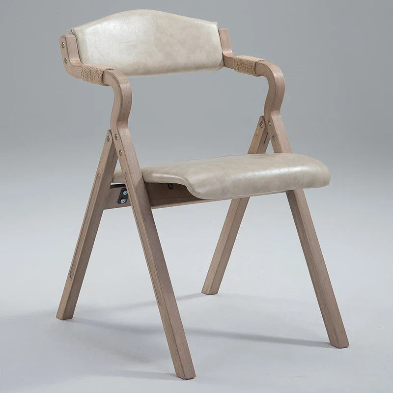 Wood Folding Dining Chair Vanity Salon Outdoor Camping