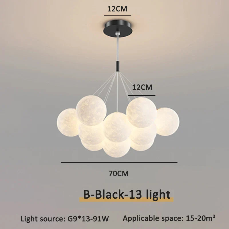 Modern 3D Moon Bubble Chandeliers Children's Room Decor
