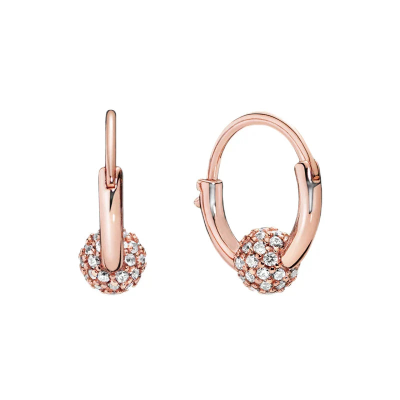 Rose Gold Hoop Earrings For Women 925 Silver