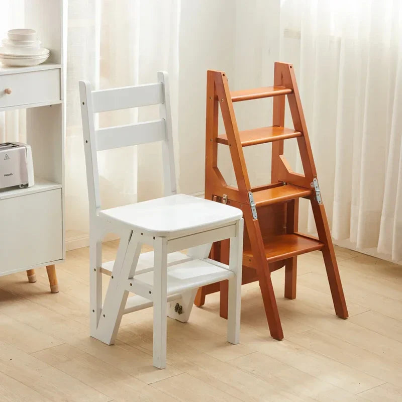 Indoor Climbing High Stools Kitchen Solid Wood Bold