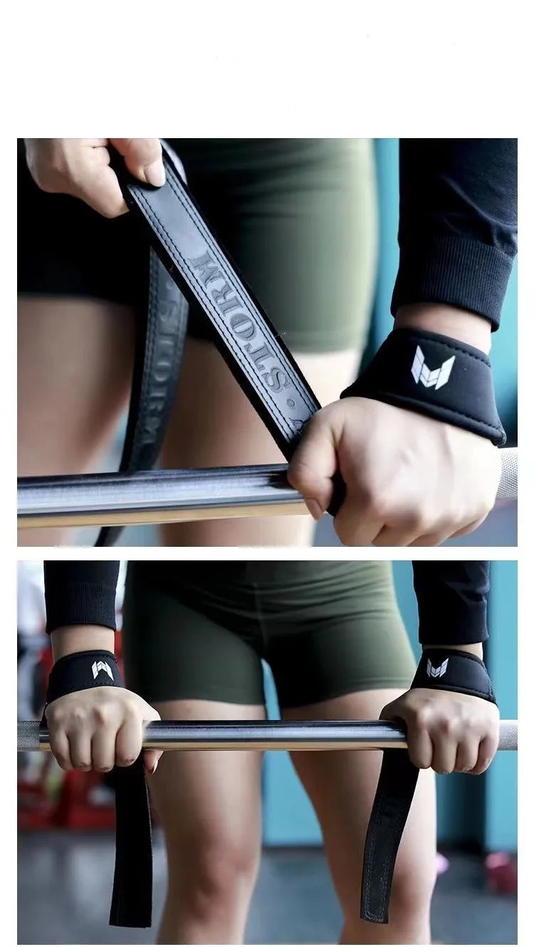 1Pair Suede Leather Weight Lifting Training Wrap Padded