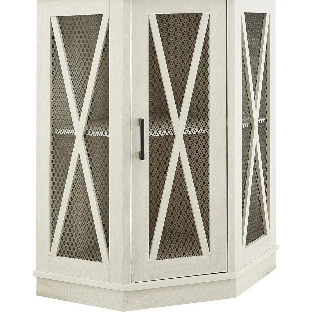 Wash Grey Corner Bar Unit 73" With Built-in