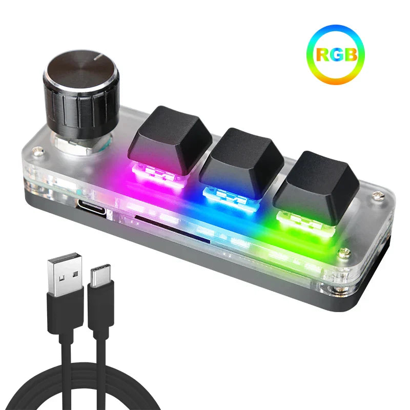 Macro Programming Keyboard Bluetooth USB Backlit 2.4G Wireless