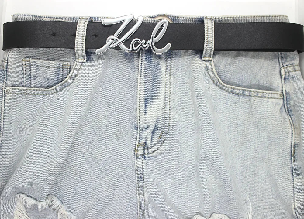 New Fashion Goth Letter Love Metal Buckle Belt