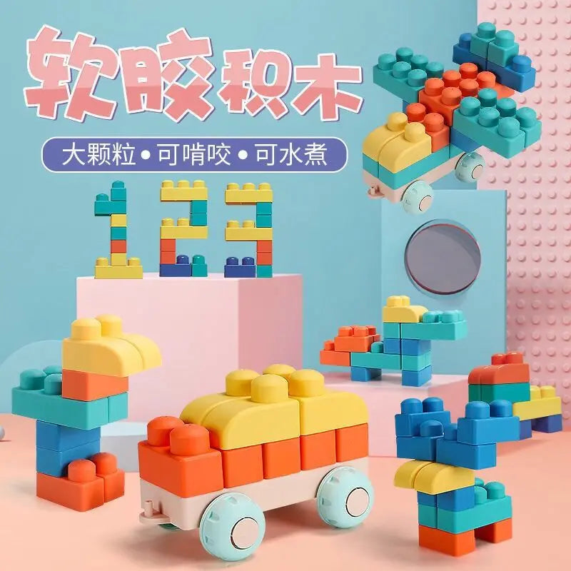 DIY Baby Soft Rubber Big Particle Bricks Model