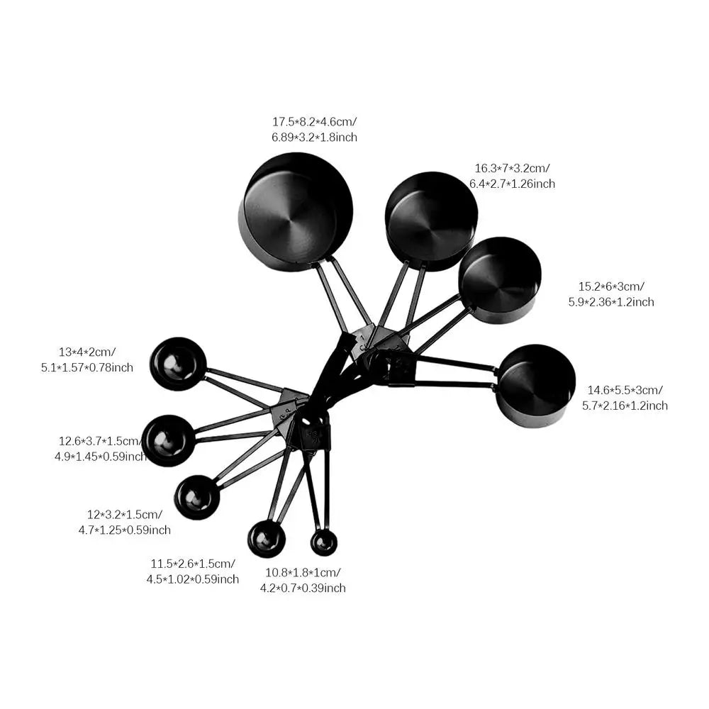 Stackable Measuring Cups And Spoons 9pcs Liquid Food