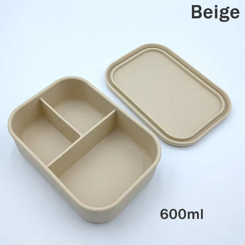 Silicone Bento Lunch Box For Kids 3-compartment Lunch