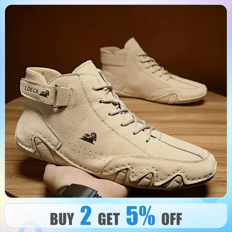 Ankle Boots for Men Outdoor Light Casual Leather