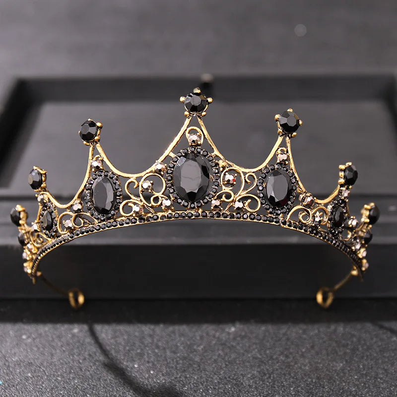 Wedding Hair Accessories Baroque Rhinestone Crystal Crown Tiara