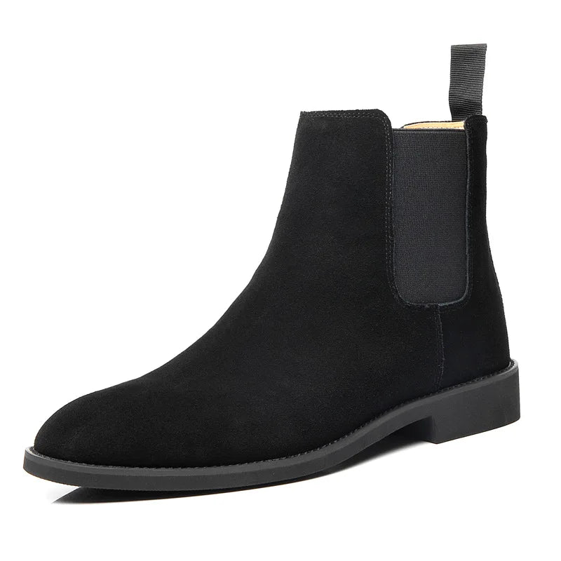 Men's Retro Suede Genuine Leather Chelsea Boots Men