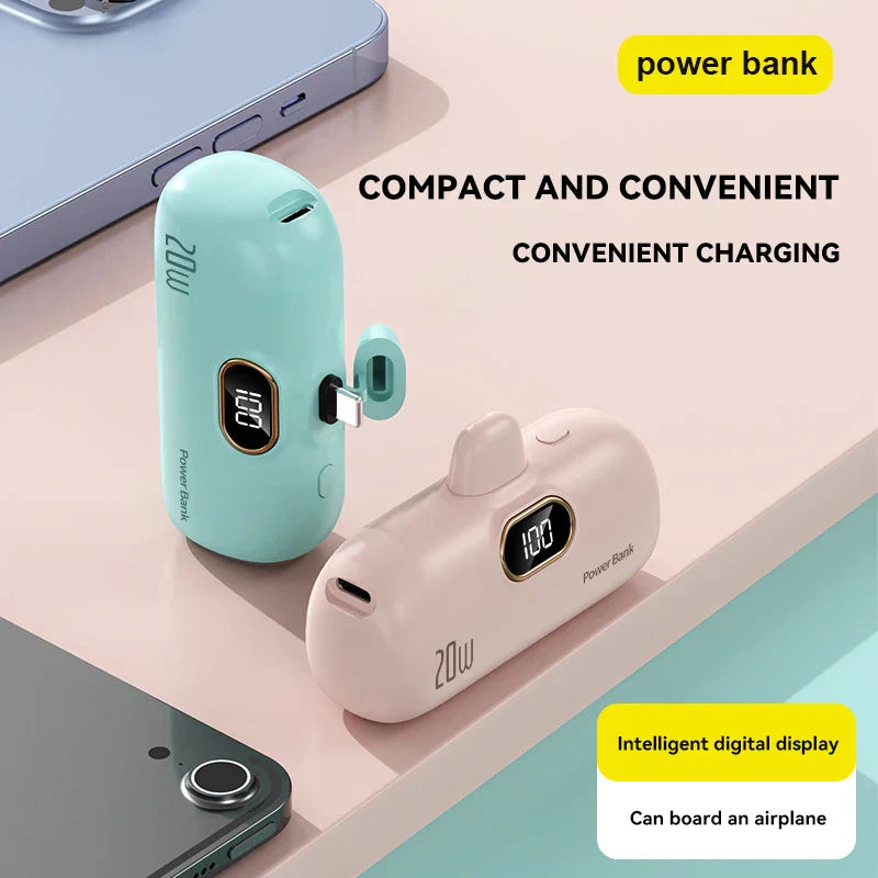 10000mAh Wireless Power Bank Mini Capsule Capsule Fast