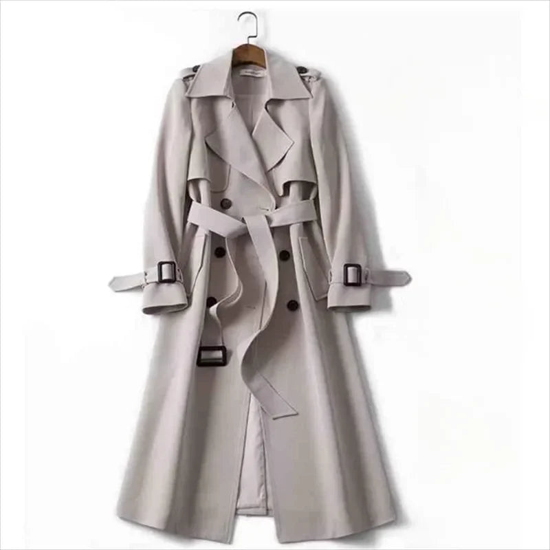 2023 Winter Women's windbreaker With Belt Fashion Streetwear