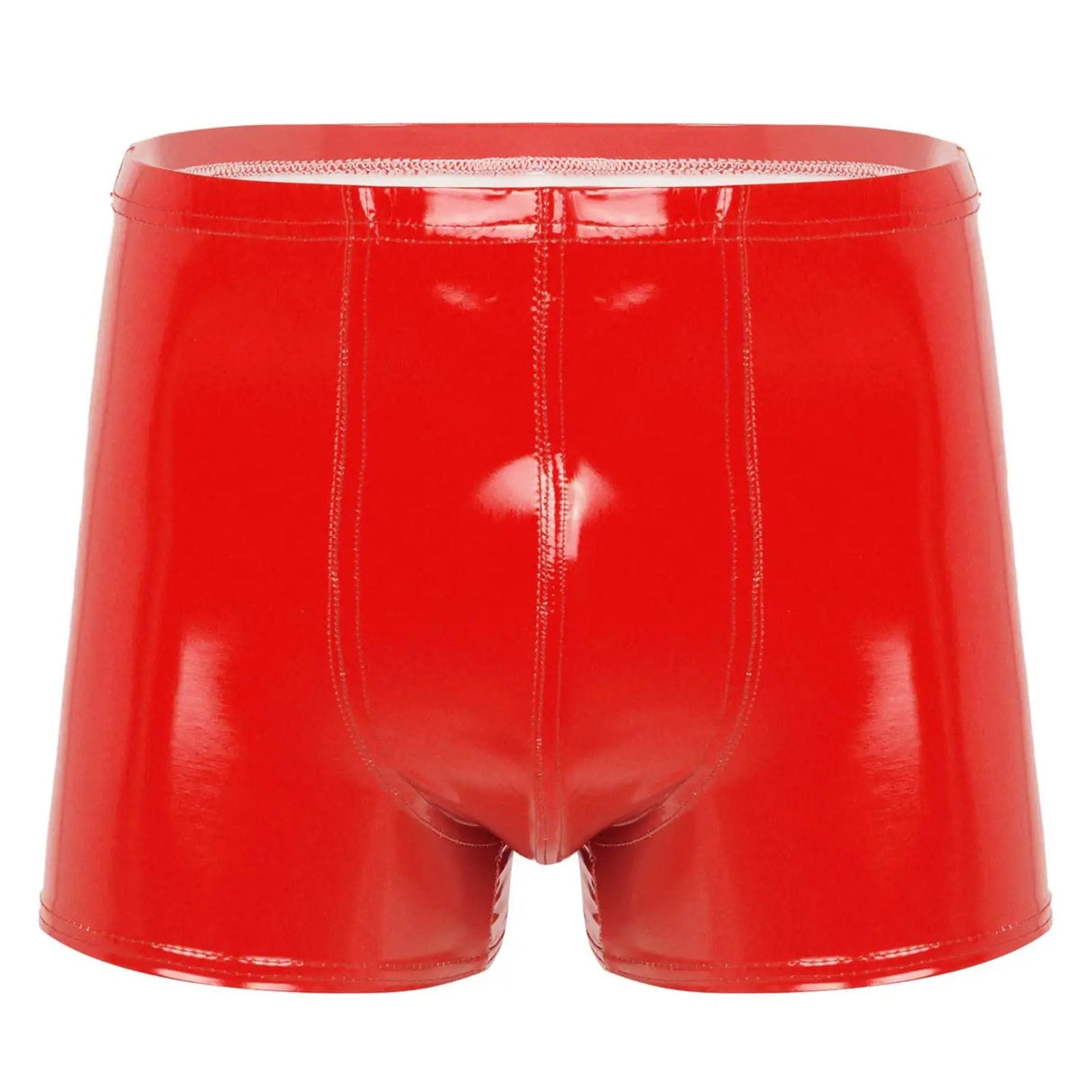 Mens Patent Leather Shorts Dance Performance Clubwear Wet