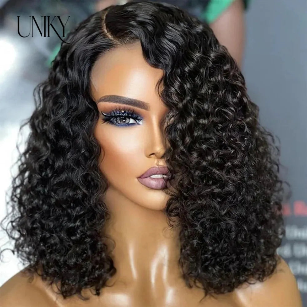 Water Wave Lace Wigs 180Density Transparent 4x4 Closure