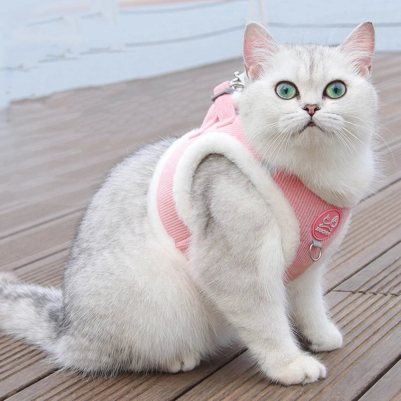 Winter Pet Vest Cute Cat Towing Rope Comfortable