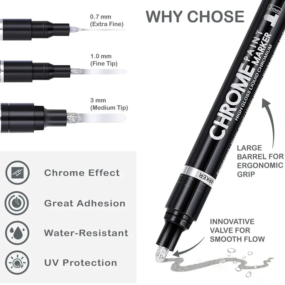 1/3pcs Mirror Marker Pen DIY Reflective Paint Pens