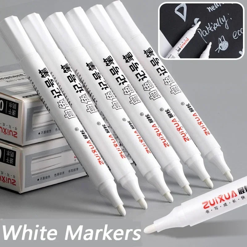 5 Pack White Comics Waterproof Marker Tire Marker