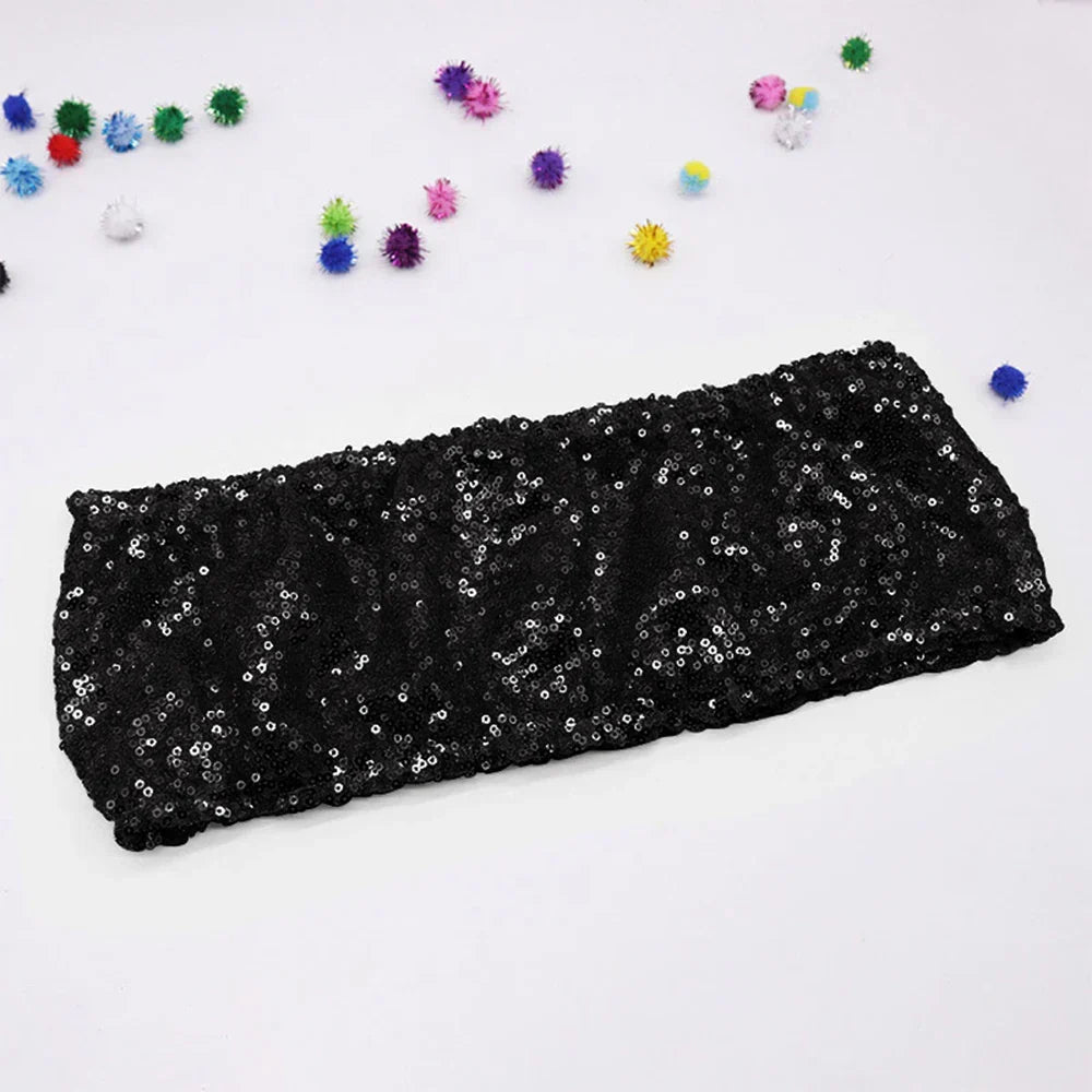 10/50pcs Gold Sequin Chair Sashes Sliver Party Chair