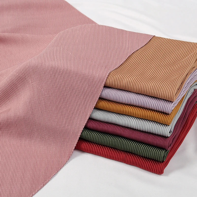 Maldives Wholesale Muslim Pleated Square Scarf Matt Silk