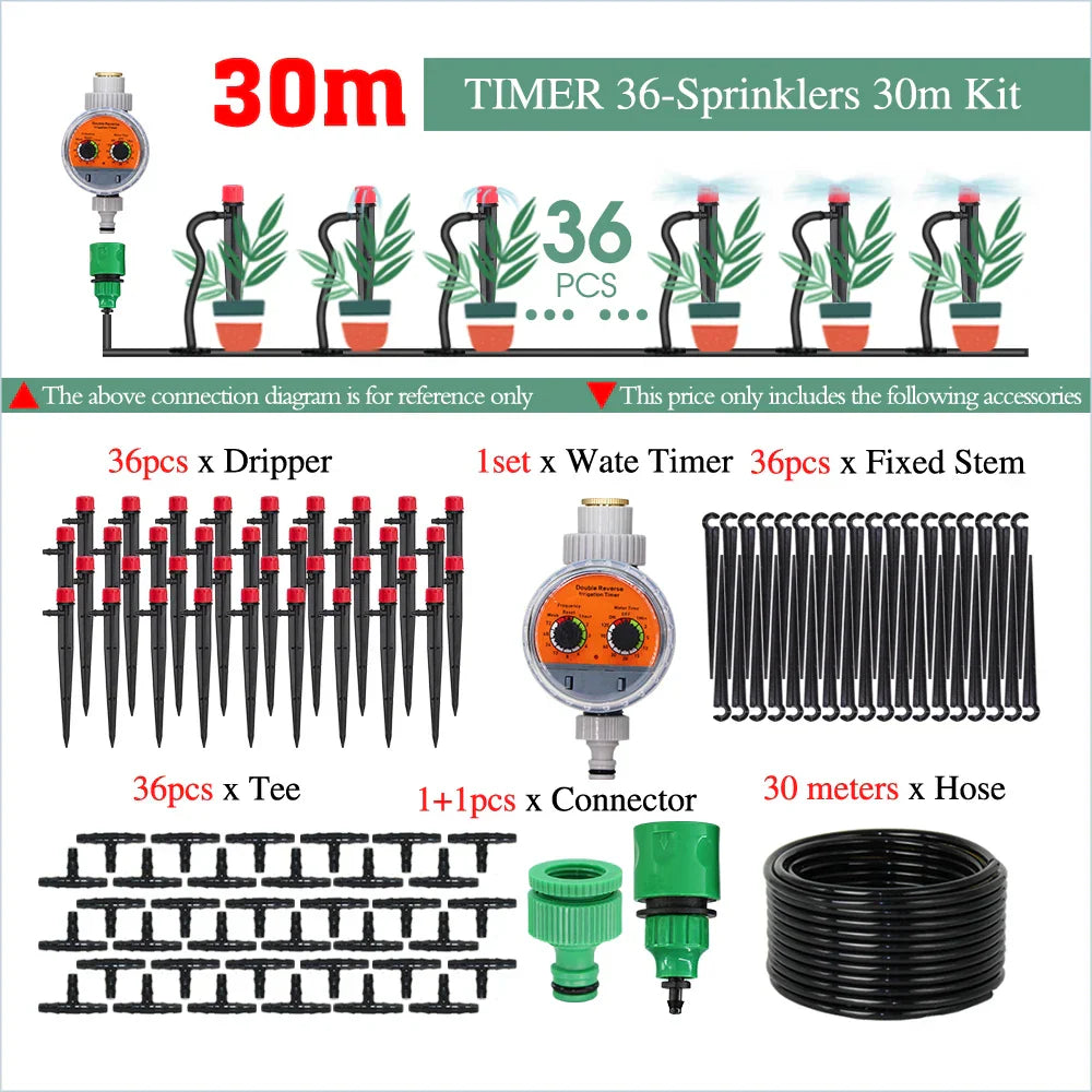 50-5M Garden Smart Drip Irrigation System with Timer