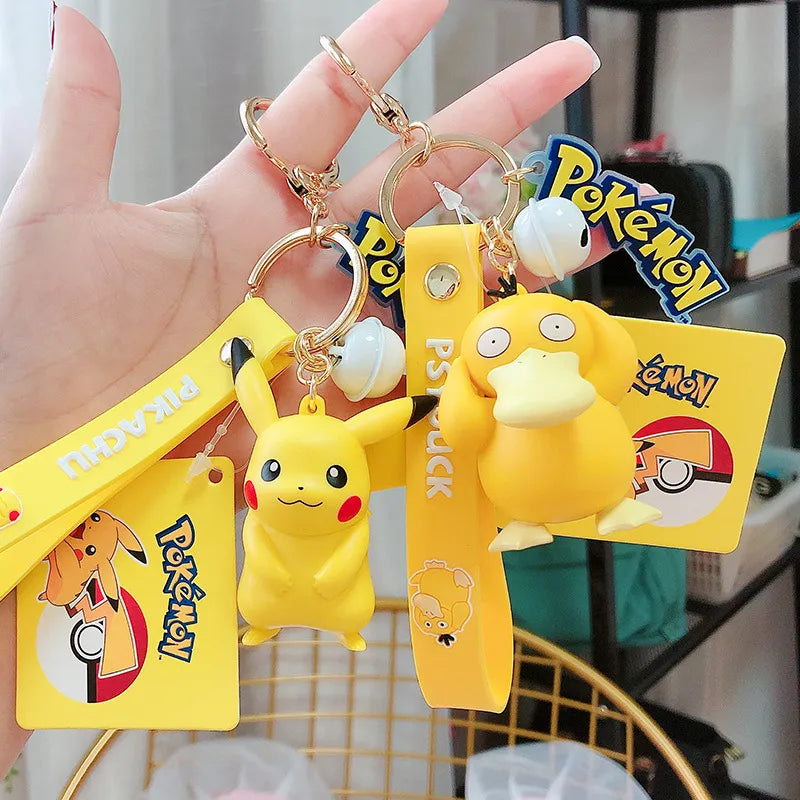 Pokemon Keychain Anime Figures Pikachu Cartoon Key Chain