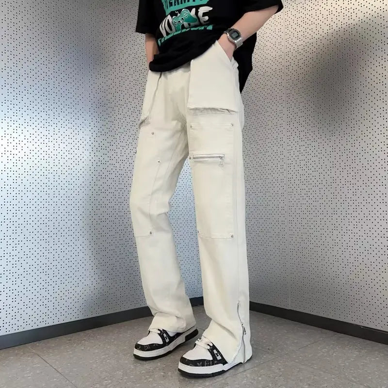 2023 New Fashion Kpop Baggy Flared Jeans Cargo