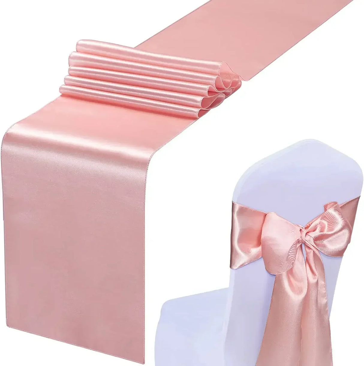 20pcs/set Satin Chair Sashes,17*275cm Silk Chair Ribbon Bows