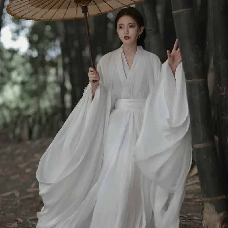 White Hanfu Dress Women Ancient Chinese Hanfu Female