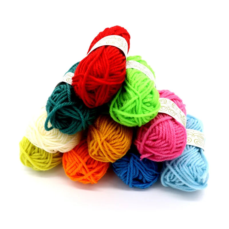 12Ball/Set High Quality Warm DIY Milk Cotton Yarn