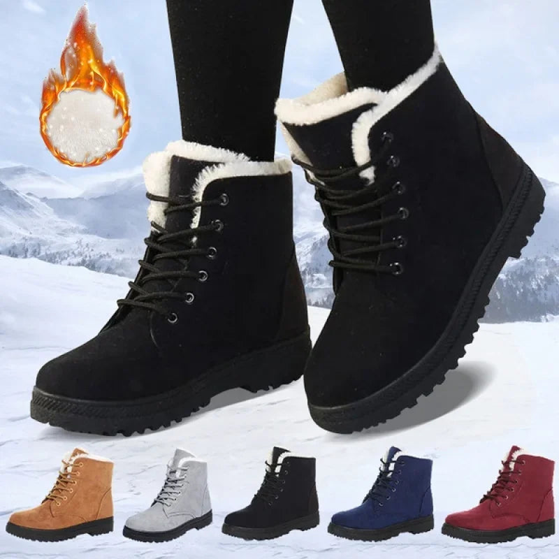 Women Winter Boots Ladies Snow Boots Lace Up