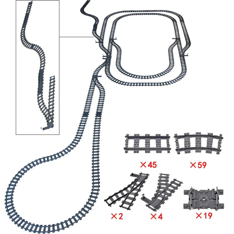 NEW City Trains Flexible Tracks Soft Straight Curved