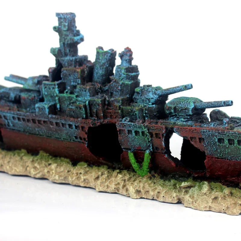 49cm Navy Warship Batttle Ship Resin Boat Aqaurium