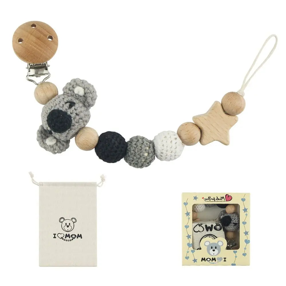 Soother Chain Dummy Clips Crochet Animal Pacifier Clips