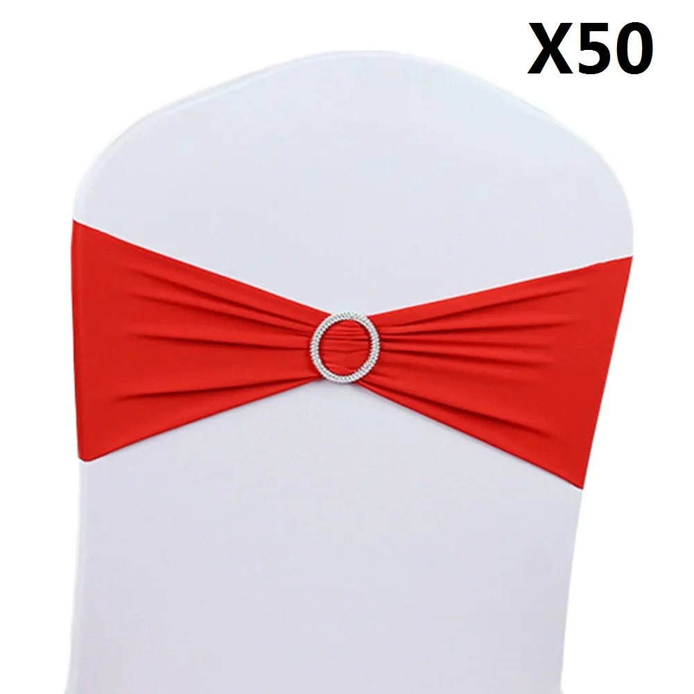 50PCS Wedding Chair Knot Ribbon Decoration Sashes For