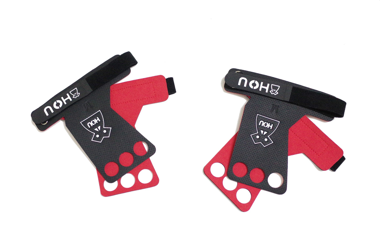 3 Hole Leather Gym Hand Grips Weight Lifting