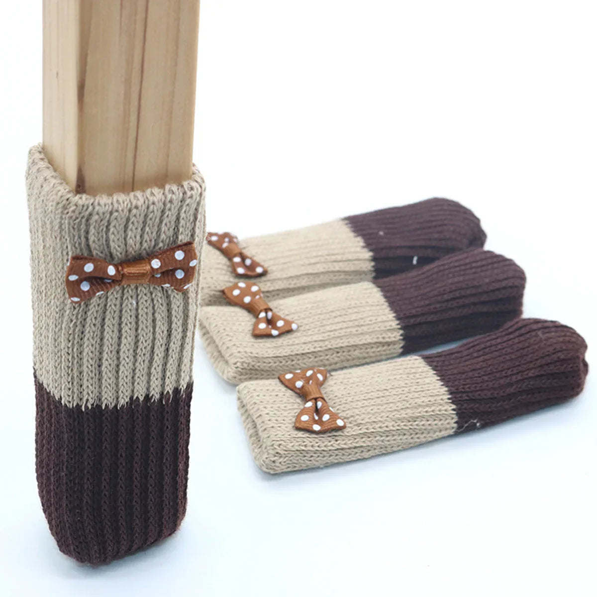 24Pcs Table Chair Foot Cover Knitted Socks Cat