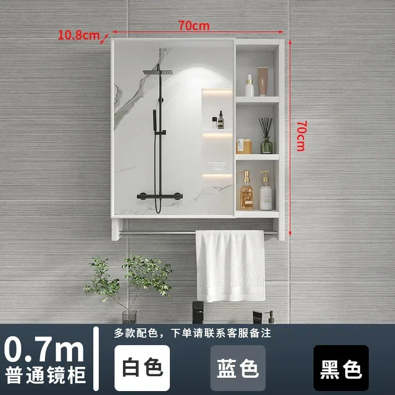 Italian Aluminum Alloy Smart Bathroom Mirror Cabinets Luxury