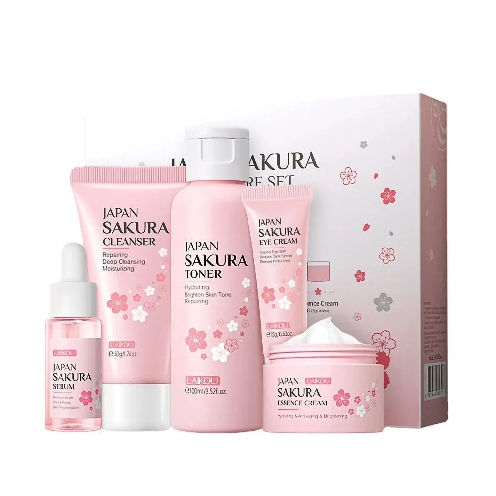 Sakura Skincare Set Oil Control Facial Cleanser Nourishing