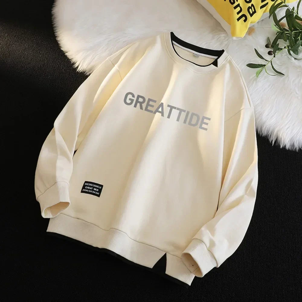 Sweatshirts for Men Round Neck Hip Hop Streetwear