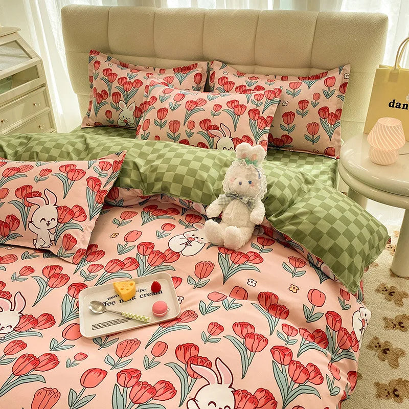 Cute Bedding Set Men Women Duvet Cover Bed