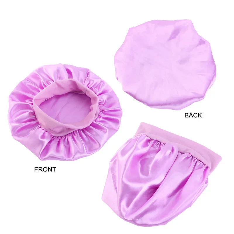 3PCS/LOT Children Elastic Sleepcap Kids Simple Solid Color