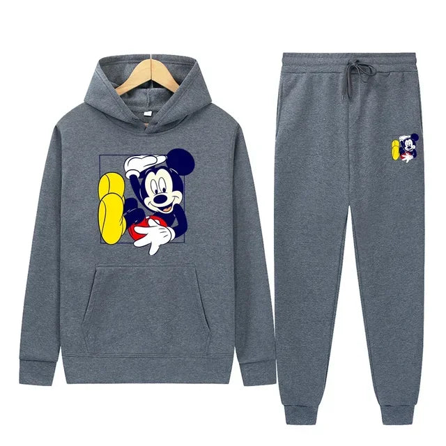 New Disney Mickey Fashion Sports Suit Printed Hoodie