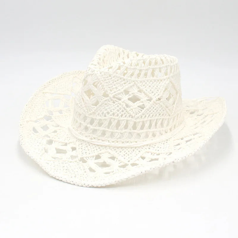Spring and Summer New Hollow Cowboy Hat Hand-woven