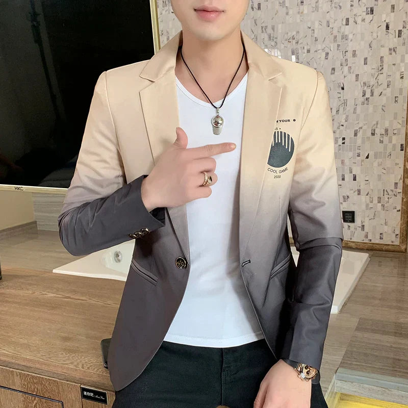 Blazer Fot Men 2024 Spring New Male Gradient