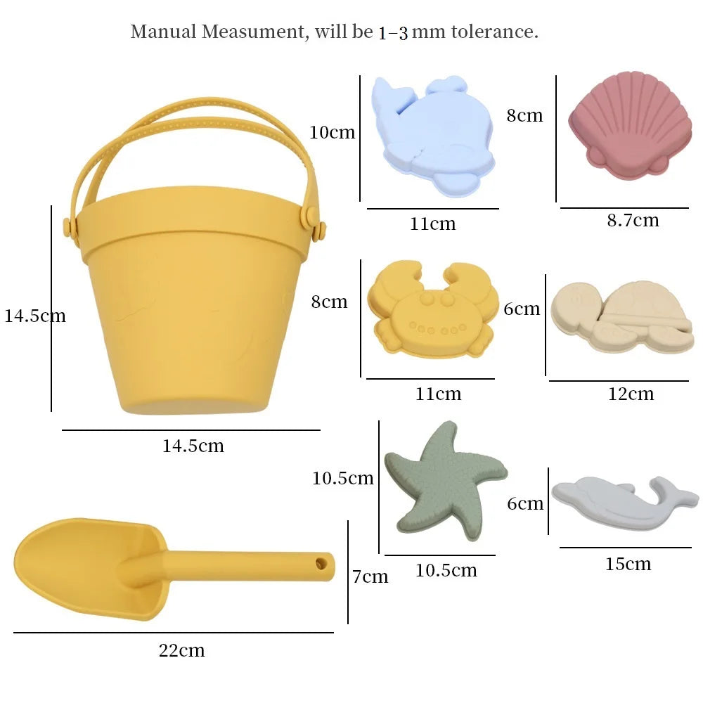 Summer Beach Toys Kids Soft Silicone Sandbox Set