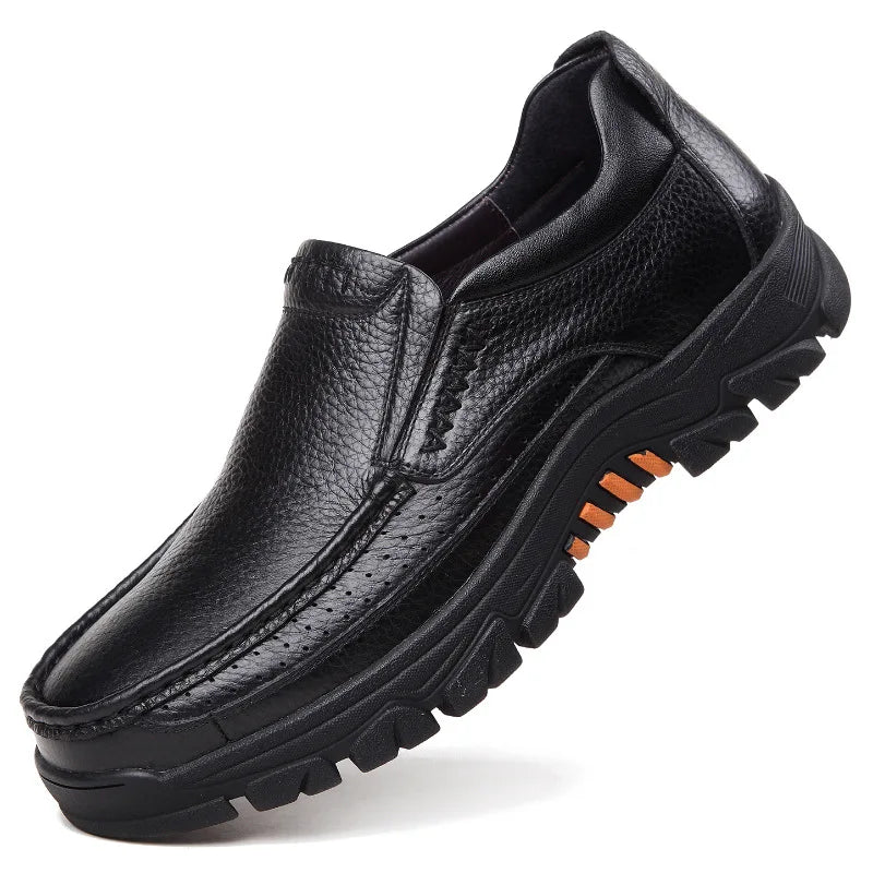 100 Genuine Leather Shoes Men Loafers Soft Cowhide