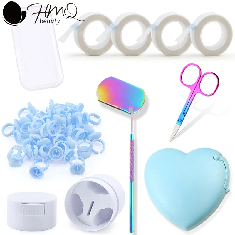 Eyelash Extension Supplies Set Glue Rings Tape Cutter